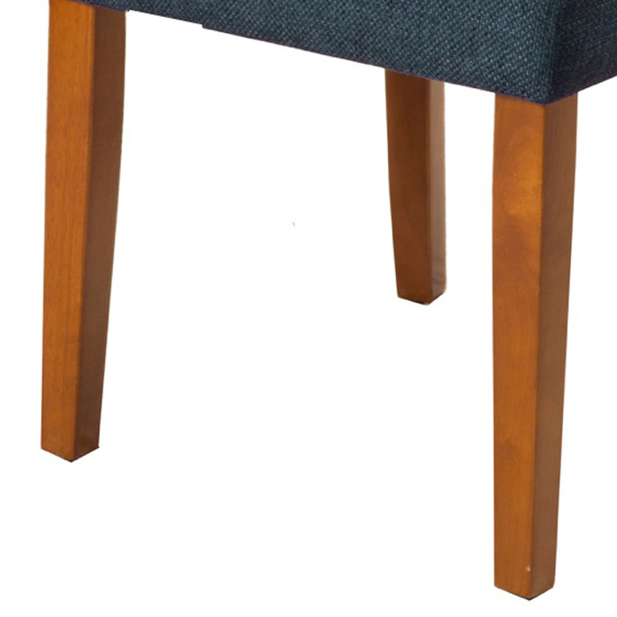 BM196091 - Fabric Upholstered Parson Dining Chair with Wooden Legs, Navy Blue and Brown, Set of Two