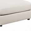 BM196657 - Fabric Upholstered Wooden Ottoman with Loose Cushion Seat and Small Feet, Beige