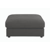 BM196660 - Fabric Upholstered Wooden Ottoman with Loose Cushion Seat and Small Feet, Dark Gray