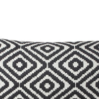 12 x 20 Rectangular Jacquard Cotton Accent Lumbar Pillow, Diamond Pattern, Black, White By The Urban Port