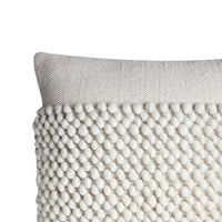 20 x 20 Square Cotton Accent Throw Pillow, Textured Dotted Fabric Details, Set of 2, White By The Urban Port