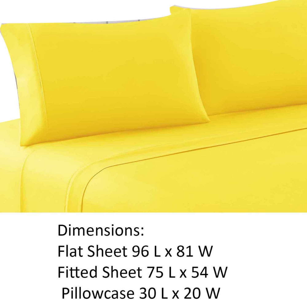 Bezons 4 Piece Full Size Microfiber Sheet Set , Yellow - BM202157