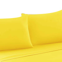 Bezons 4 Piece Full Size Microfiber Sheet Set , Yellow - BM202157