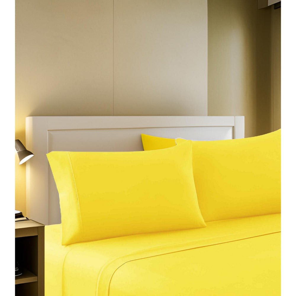 Bezons 4 Piece Full Size Microfiber Sheet Set , Yellow - BM202157