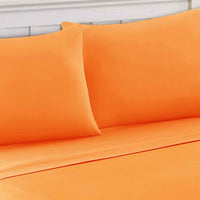 Bezons 4 Piece Queen Size Microfiber Sheet Set , Orange - BM202202