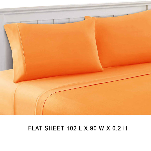 Bezons 4 Piece Queen Size Microfiber Sheet Set , Orange - BM202202