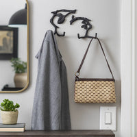 Wood Branch Look Wall Hooks with Key Hole Hanging, Black, Set of 2 - BM202259