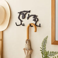 Wood Branch Look Wall Hooks with Key Hole Hanging, Black, Set of 2 - BM202259