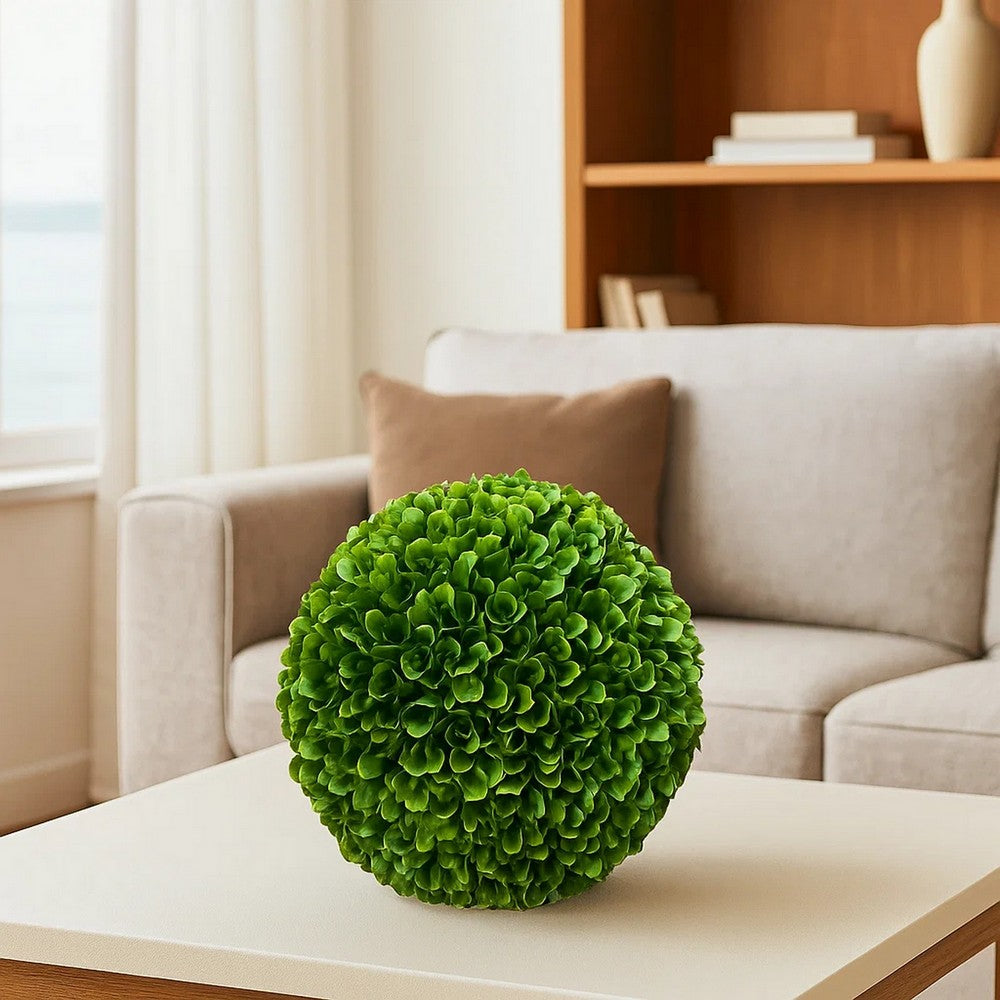 Faux Boxwood Plastic Topiary Ball for Decoration, Green - BM202280