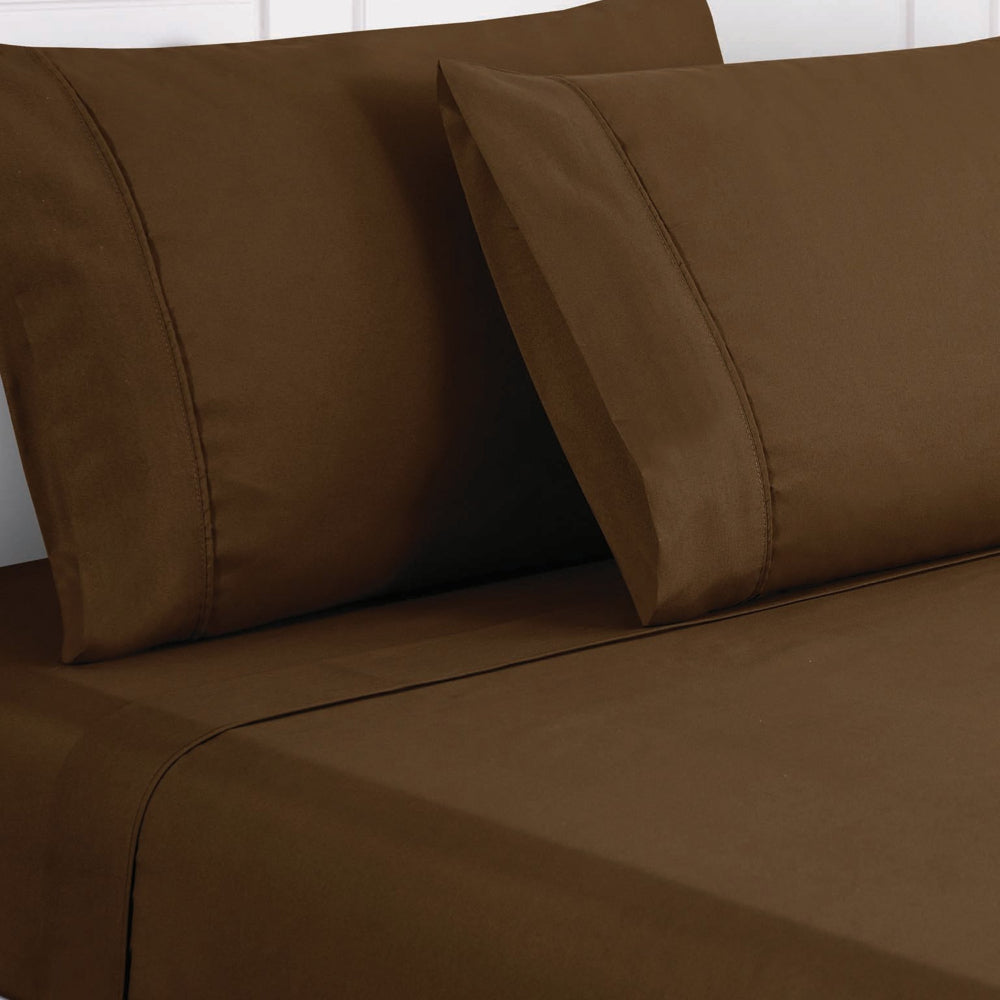 Lanester 4 Piece Deep Pocket California King Size Sheet Set , Brown - BM202423