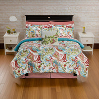 Caen 8 Piece Printed Reversible Full Size Comforter Set , Multicolor - BM202729