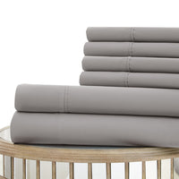 Forli 6 Piece Microfiber Full Sheet Set with Nano Technology , Gray - BM203072