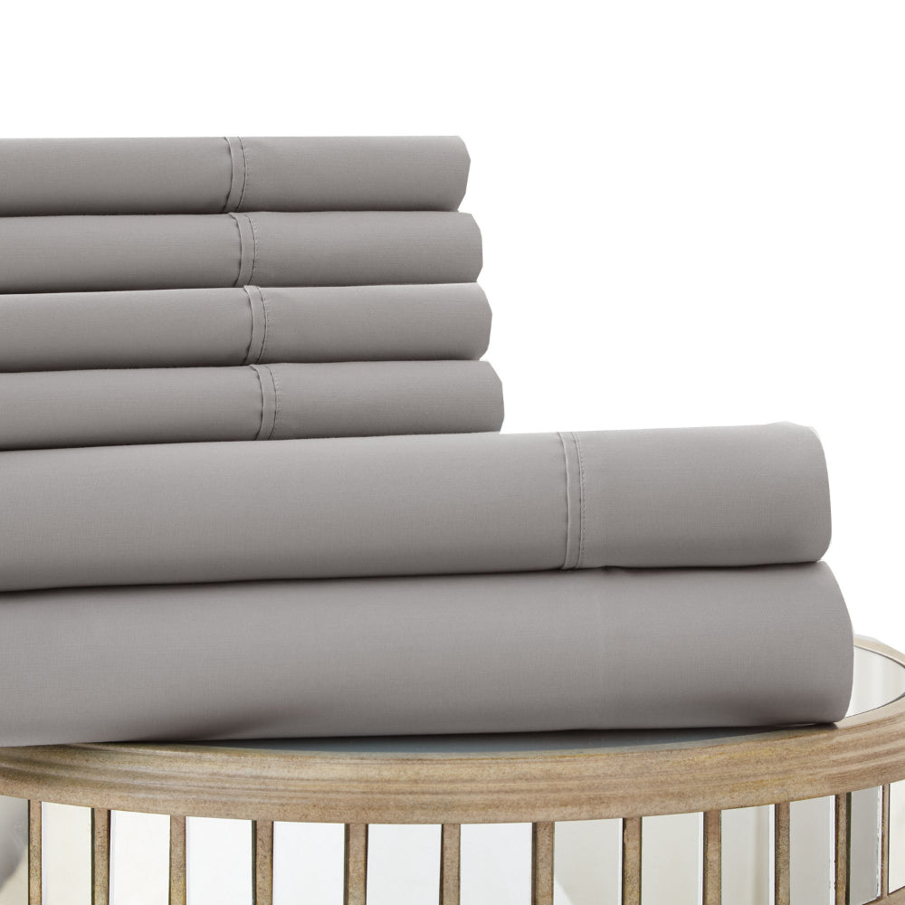 Forli 6 Piece Microfiber Full Sheet Set with Nano Technology , Gray - BM203072