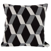 20 x 20 Inch Cashmere Pillow with Zig Zag Pattern, Set of 2, Black and Gray - BM203517 By Casagear Home