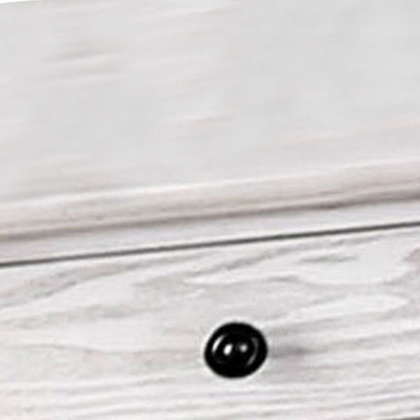 Transitional Style Wooden End Table with 1 Drawer Storage, White - BM203937