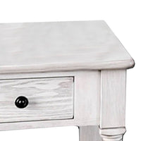 Transitional Style Wooden End Table with 1 Drawer Storage, White - BM203937