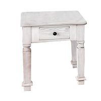 Transitional Style Wooden End Table with 1 Drawer Storage, White - BM203937