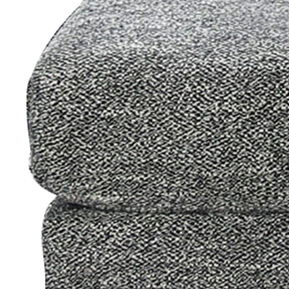 Fabric Upholstered Wooden Ottoman with Tapered Legs, Gray - BM203949