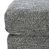 Fabric Upholstered Wooden Ottoman with Tapered Legs, Gray - BM203949