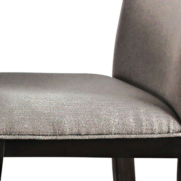 Fabric Upholstered Wooden Side Chair, Set of 2, Beige and Brown - BM203987