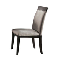 Fabric Upholstered Wooden Side Chair, Set of 2, Beige and Brown - BM203987