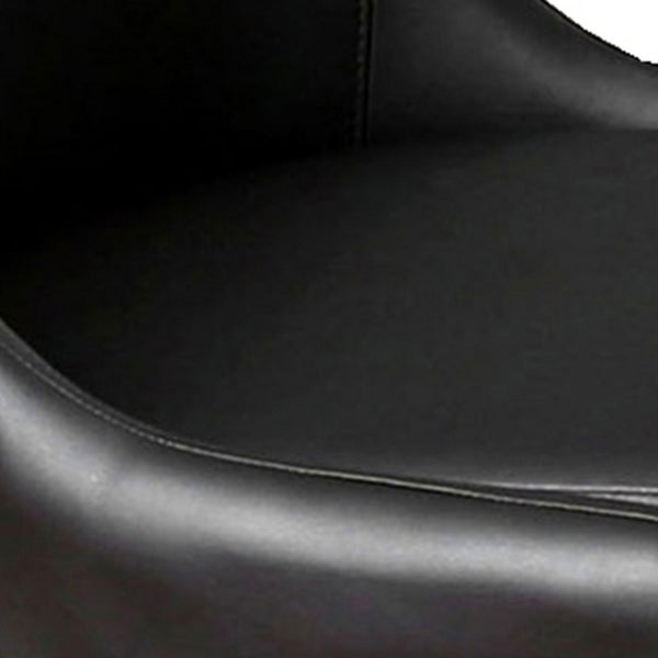 Metal Side Chair with Curved Backrest, Set of 2, Black and Silver - BM204030