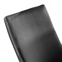 Metal Side Chair with Curved Backrest, Set of 2, Black and Silver - BM204030