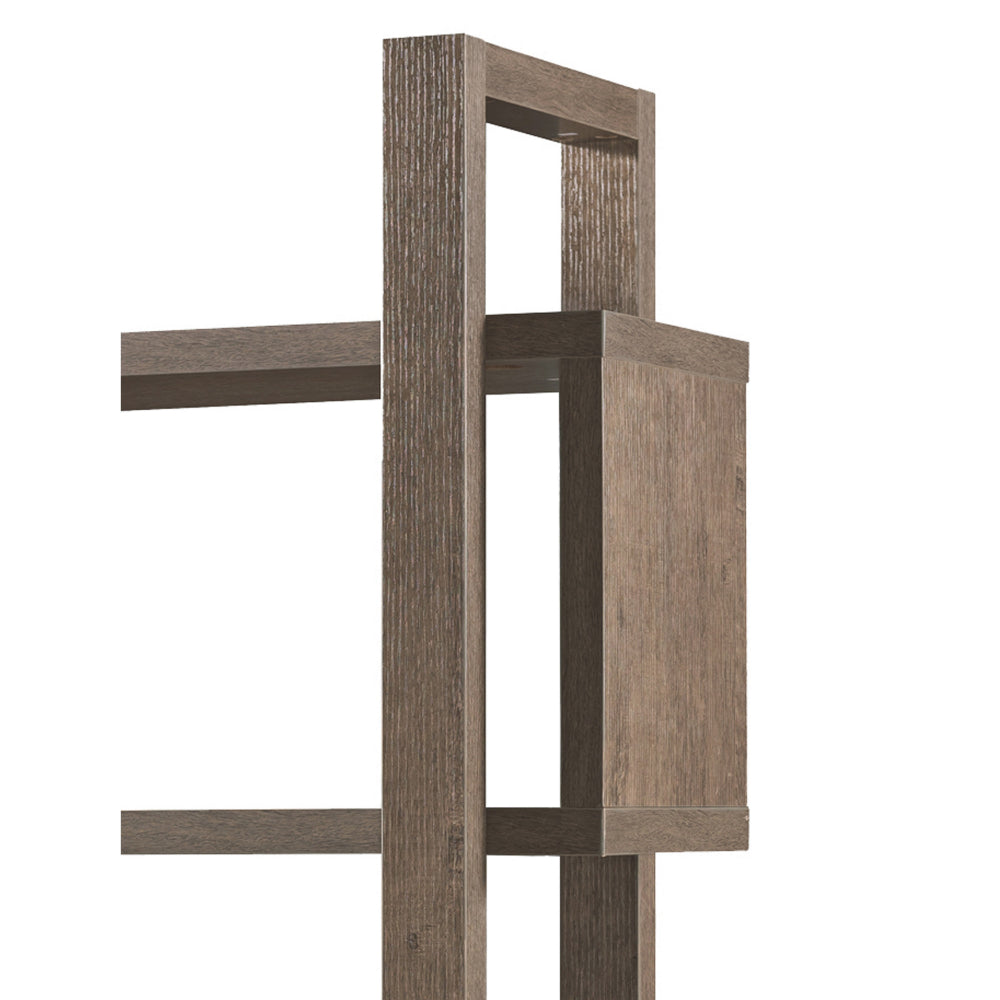 5 Shelf Open Design Wooden Bookcase with Zig Zag Design in Brown - BM204137