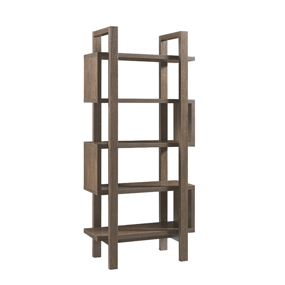 Benjara 5 Shelf Open Design Wooden Bookcase with Zig Zag Design in