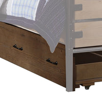 Traditional Wooden Twin Size Trundle with Caster Wheels, Brown - BM204311