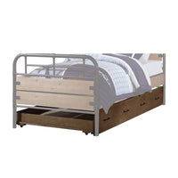 Traditional Wooden Twin Size Trundle with Caster Wheels, Brown - BM204311