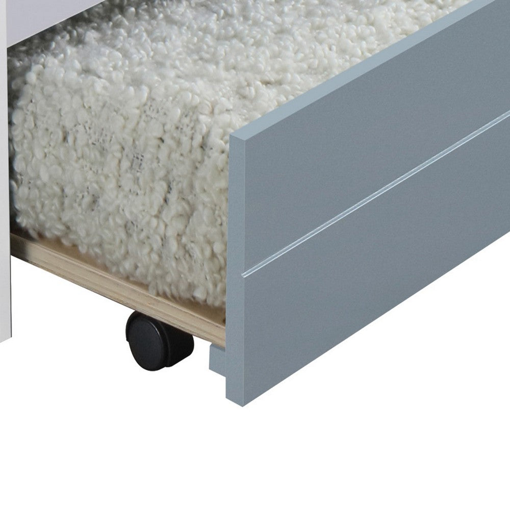 Transitional Style Wooden Trundle Bed with Caster Wheels, Gray - BM204312