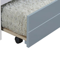 Transitional Style Wooden Trundle Bed with Caster Wheels, Gray - BM204312
