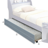 Transitional Style Wooden Trundle Bed with Caster Wheels, Gray - BM204312