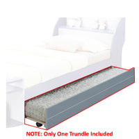 Transitional Style Wooden Trundle Bed with Caster Wheels, Gray - BM204312