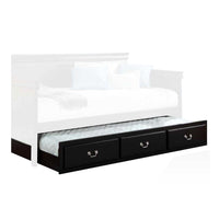 Wooden Twin Size Trundle Bed with Caster Wheels, Black - BM204336