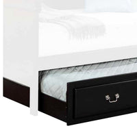 Wooden Twin Size Trundle Bed with Caster Wheels, Black - BM204336