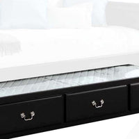 Wooden Twin Size Trundle Bed with Caster Wheels, Black - BM204336