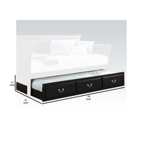 Wooden Twin Size Trundle Bed with Caster Wheels, Black - BM204336