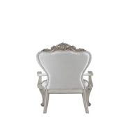 Wooden Arm Chairs with Button Tufting, Set of Two, Cream and White - BM204362