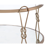 Metal Coffee Table with Glass Top and 1 Bottom Shelf,Gold and Clear - BM204503