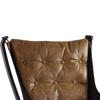 Faux Leather Upholstered Metal Frame Accent Chair with Star Base,Brown - BM204524