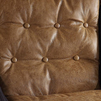 Faux Leather Upholstered Metal Frame Accent Chair with Star Base,Brown - BM204524