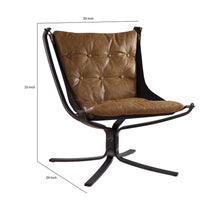 Faux Leather Upholstered Metal Frame Accent Chair with Star Base,Brown - BM204524