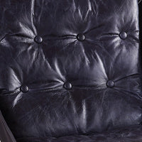 Star Base Metal Accent Chair with Faux Leather Seating, Blue and Brown - BM204525