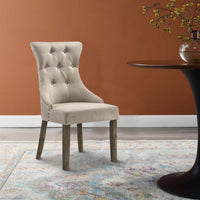 Wooden Chair with Fabric Upholstered Seating, Set of 2,Beige and Brown - BM204529