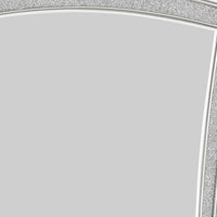 Modern Style Wooden Decorative Mirror with Rhinestone Inlays, Silver - BM204549