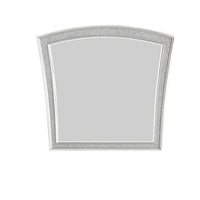 Modern Style Wooden Decorative Mirror with Rhinestone Inlays, Silver - BM204549