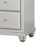 Modern Style 5 Drawer Wooden Chest with Flip Top Mirror, Silver - BM204552
