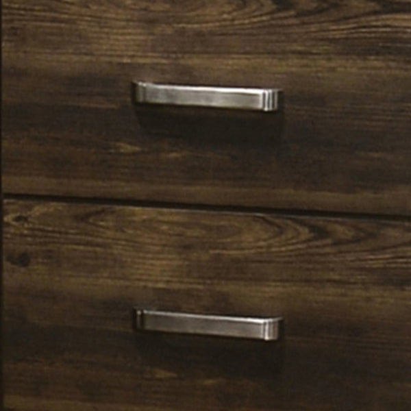 Transitional Style 2 Drawer Wooden Nightstand with Plinth Base, Brown - BM204557